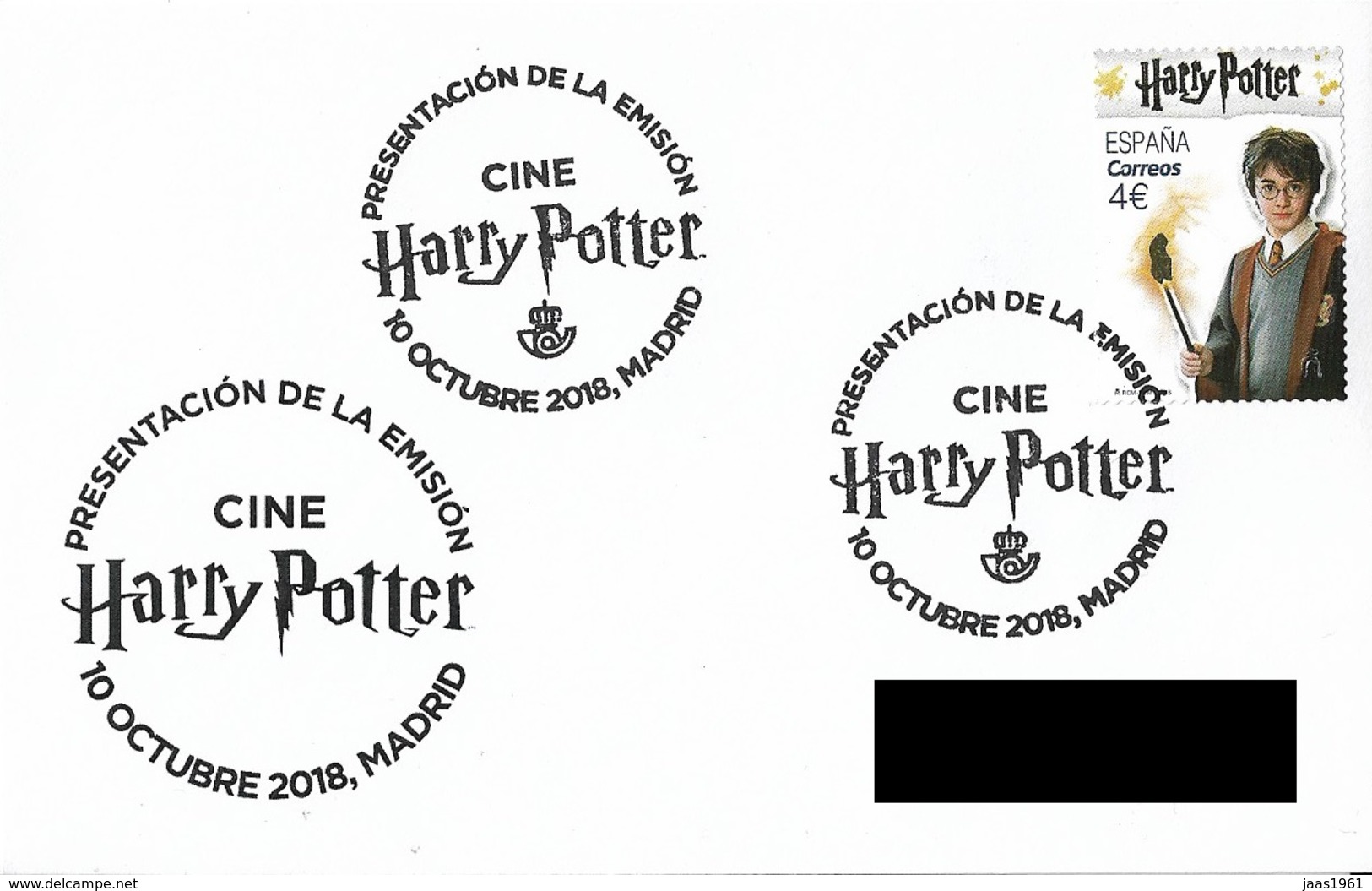 SPAIN. POSTMARK. HARRY POTTER. 2018 - Máquinas Franqueo (EMA)