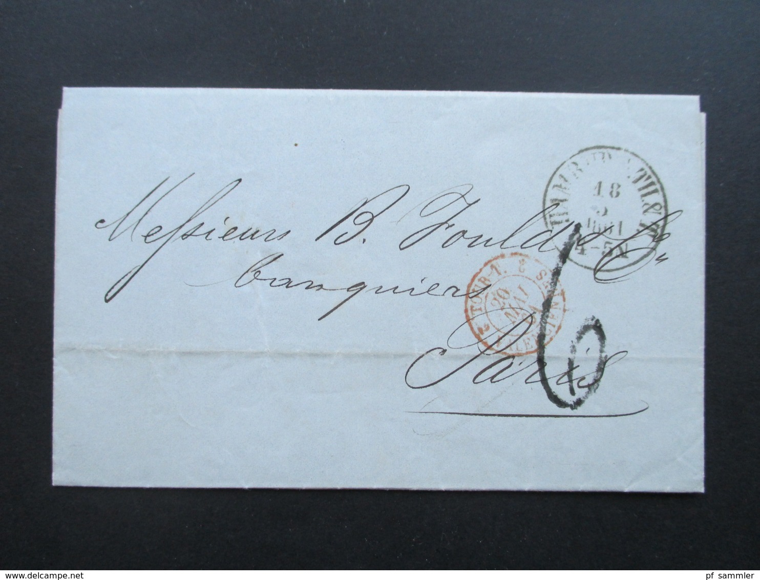 HH - Paris 1861 Einkreisstempel Des Fürstl Thurn Und Taxis Ober-Postamt 3 Stempel. Mit Inhalt - Hambourg