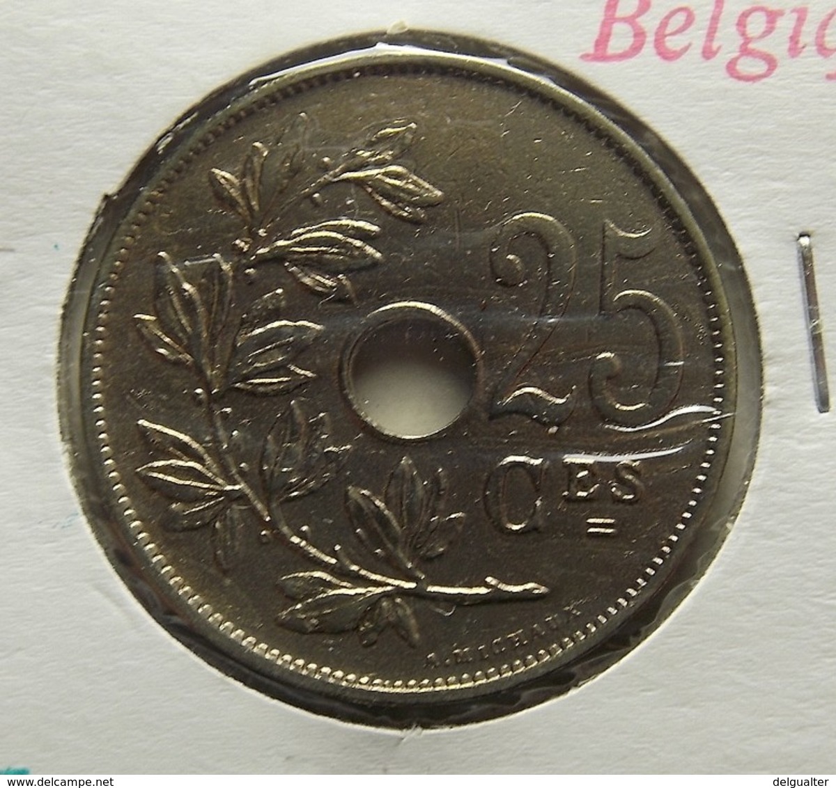 Belgium 25 Centimes 1922 Varnished - 25 Centimes