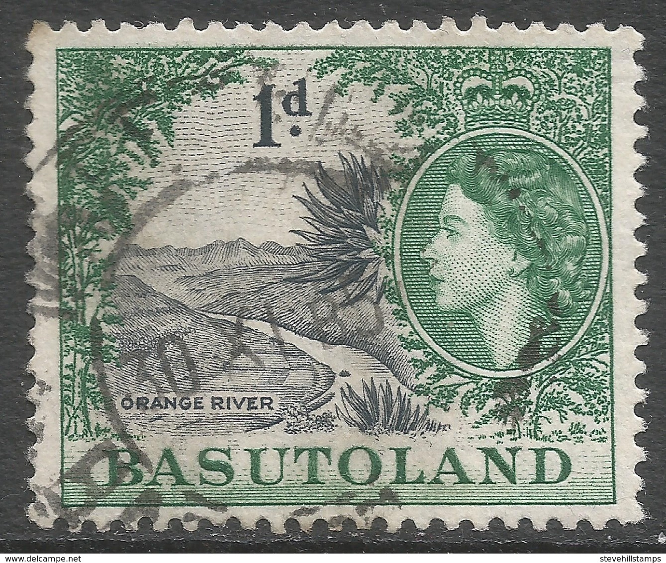 Basutoland. 1954-58 QEII. 1d Used SG44 - 1933-1964 Crown Colony