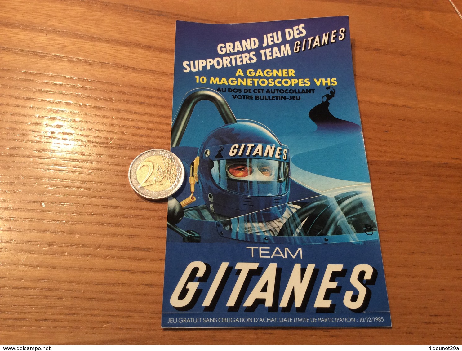 AUTOCOLLANT, Sticker «TEAM GITANES» (formule 1) 1985 - Stickers