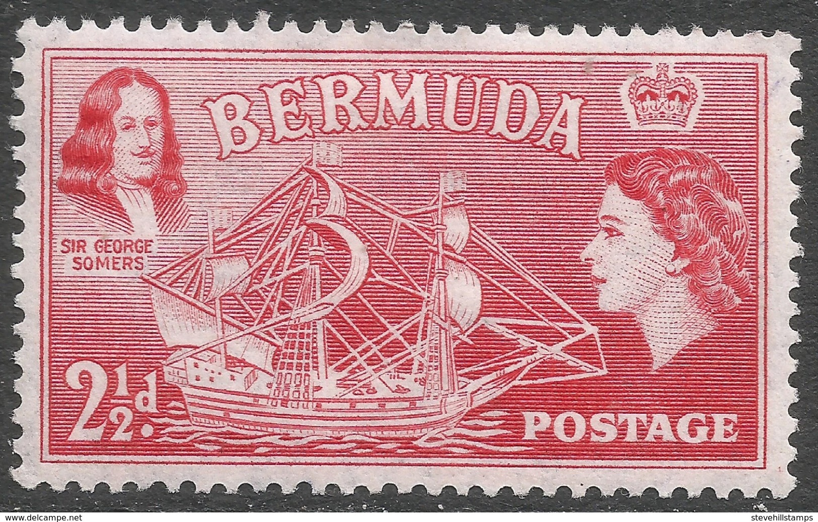 Bermuda. 1953-62 QEII. 2½d MH. SG 139 - Bermuda
