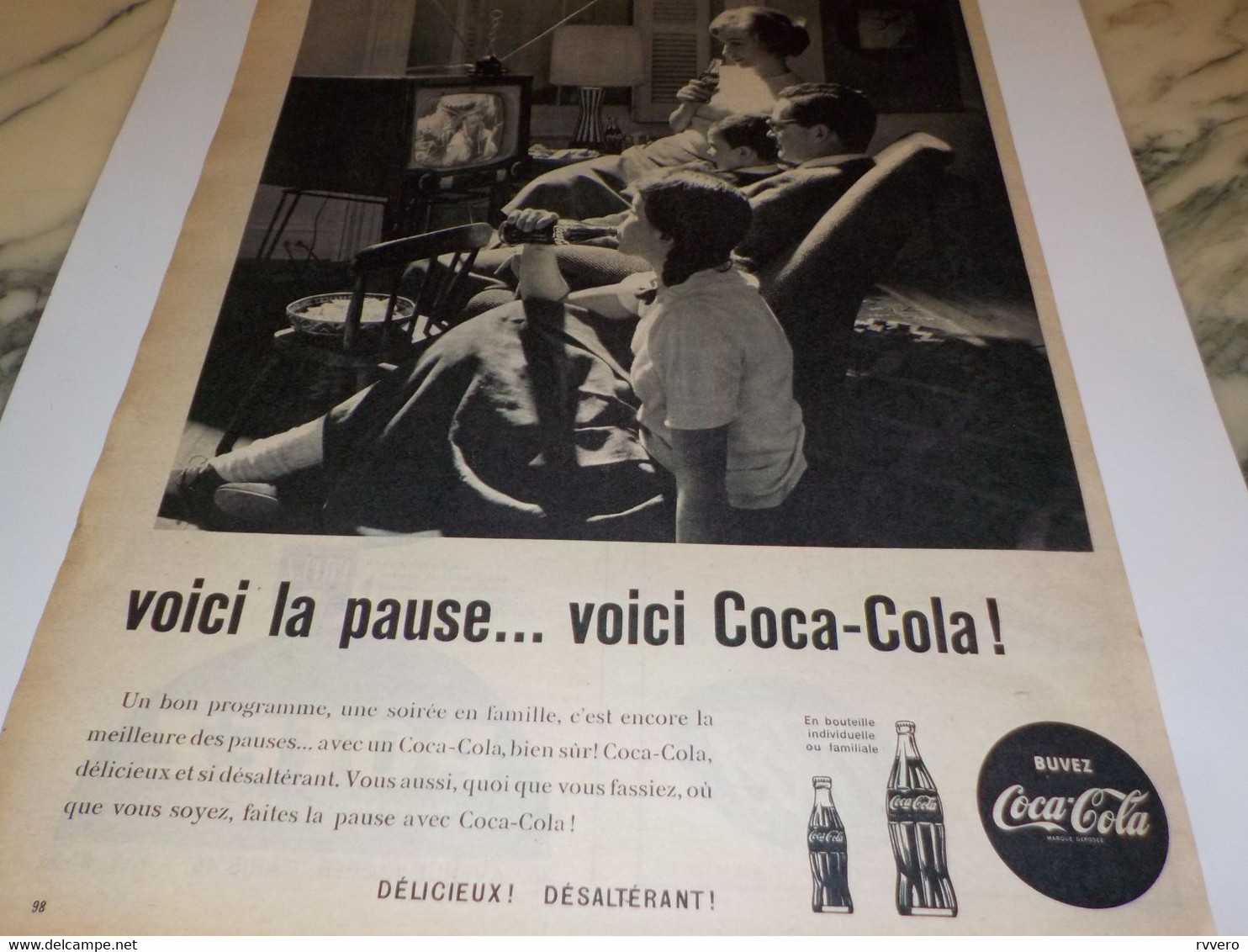 ANCIENNE PUBLICITE BON PROGRAMME ET  VOICI LA PAUSE COCA COLA 1960 - Reclame-affiches