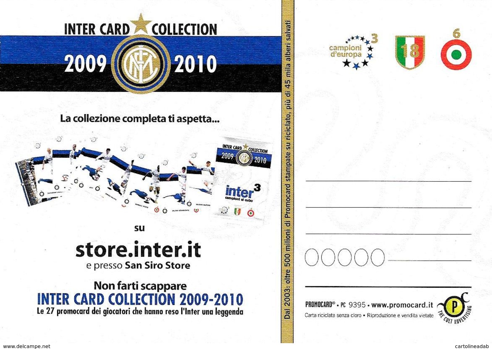 [MD2701] CPM - CALCIO - INTER CARD COLLECTION 2009/2010 - DIEGO MILITO - PROMOCARD 9395 - NV - Calcio