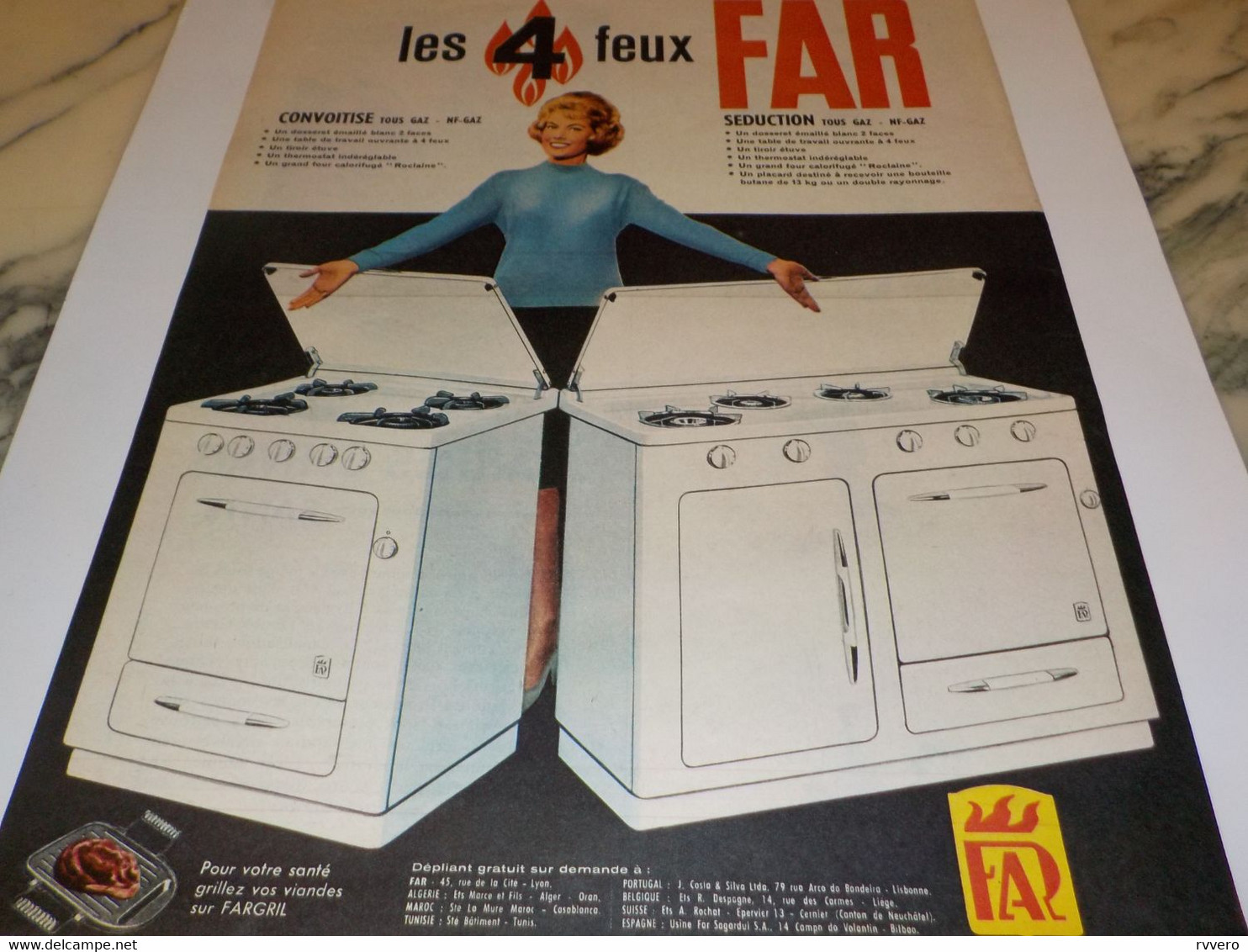 ANCIENNE  PUBLICITE CUISINIERE FAR 1960 - Publicités