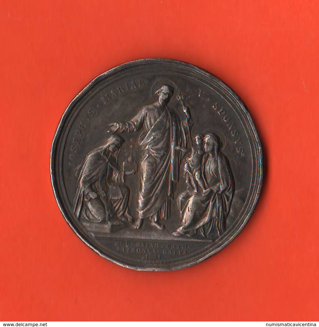 Pio IX Medaglia Papa 1871 Josephus E Mariae Sponsus Giuseppe E Maria Sposi  Pontifical State Medaille Medal - Altri & Non Classificati