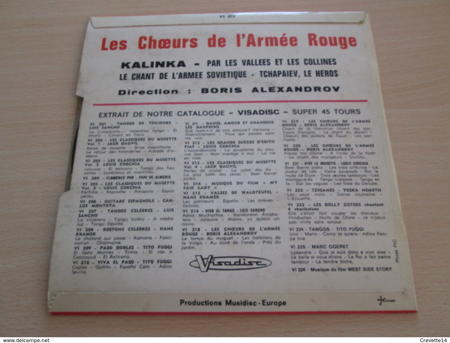 LES ROUGES !!! 45 Tours LES CHOEURS DE L'ARMEE ROUGE Direction BORIS ALEXANDROV Kalinka - Musiques Du Monde