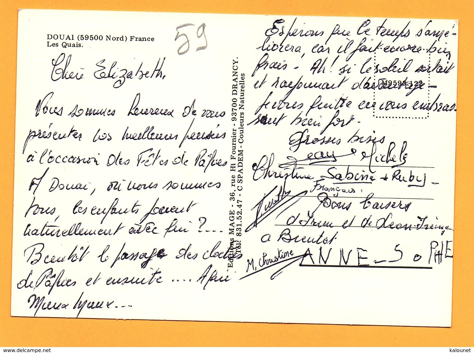 Carte Postale En Couleur " Les Quais " à DOUAI - Douai