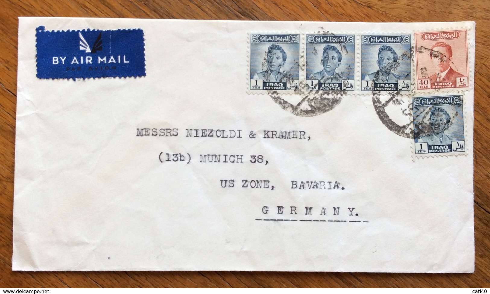 IRAQ  ENVELOPE COVER AIR MAIL   FROM BAGHDAD  TO  MONACO GERMANY  1955 - Irak