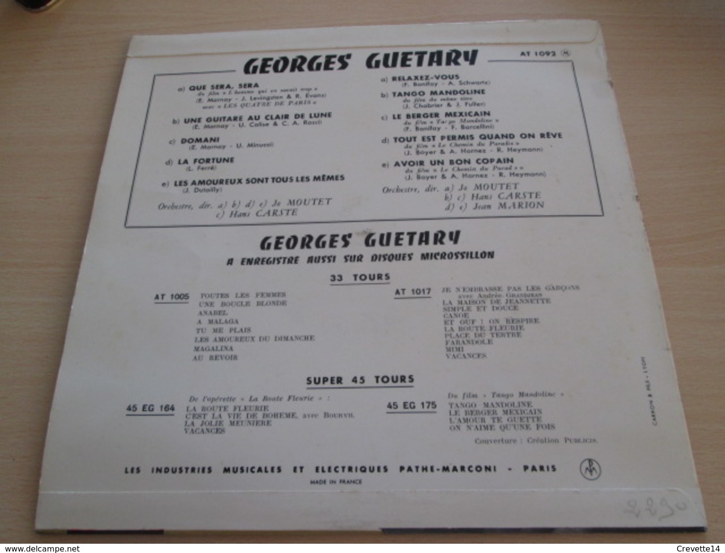 VYNIL En TBE 10'' 25 Cm Pathe 1092 Georges Guetary 1 Titre Leo Ferre La Fortune Nm - Opera