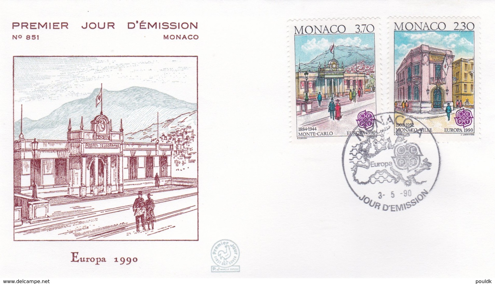 Monaco FDC 1990 Europa CEPT (DD22-30) - 1990