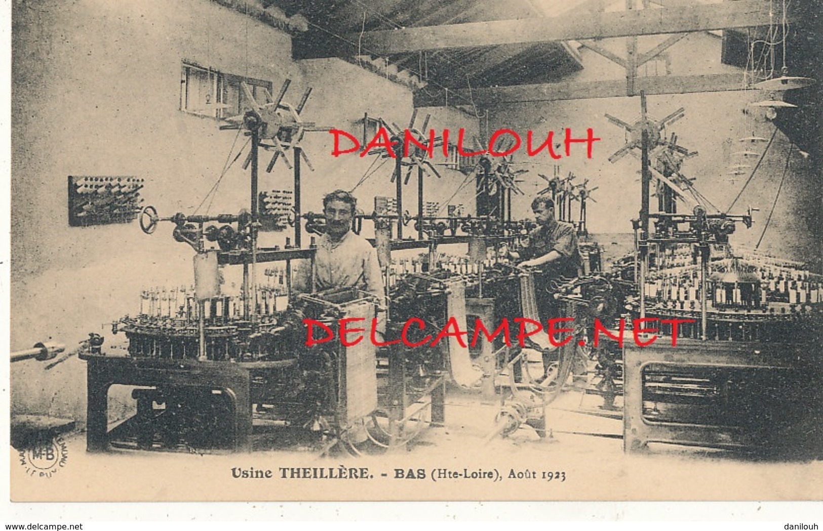 43 // BAS EN BASSET   USINE THEILLERE   Aout 1923 / DENTELLES - Autres & Non Classés