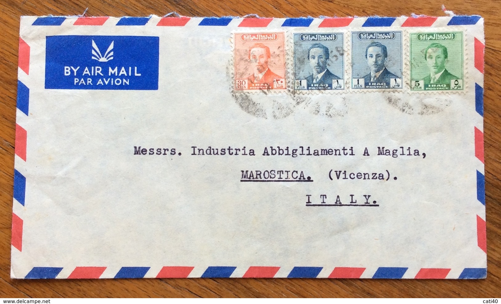 IRAQ  ENVELOPE COVER PAR AVION   FROM BAGHDAD TO MAROSTICA VICENZA ITALY   20/5/58 - Iraq