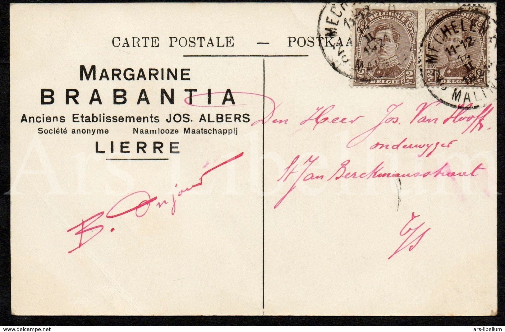 CPA / Postcard / Artist / Reclame / Margarine Brabantia / Jos. Albers / Lierre / Lier / 1924 / 2 Scans / "the Angler" - Lier