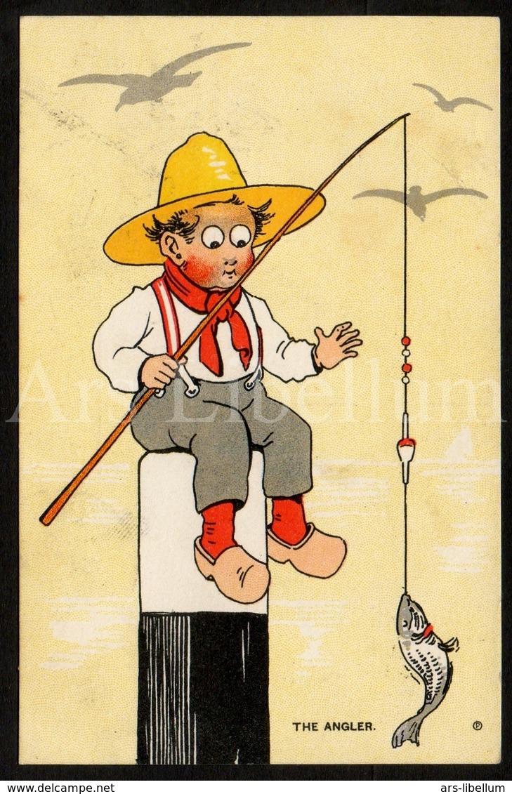 CPA / Postcard / Artist / Reclame / Margarine Brabantia / Jos. Albers / Lierre / Lier / 1924 / 2 Scans / "the Angler" - Lier