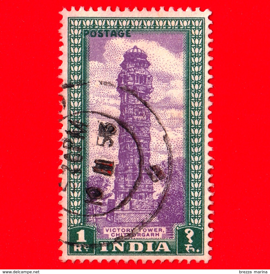 INDIA - Usato - 1949 - Torre - Victory Tower, Chittorgarh - 1 - Usati