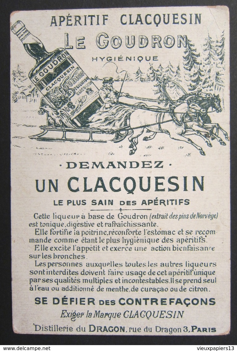 TB Chromo Apéritif CLACQUESIN Le Goudron - Palais De L'Electricité Exposition Universelle Paris 1900 - Autres & Non Classés