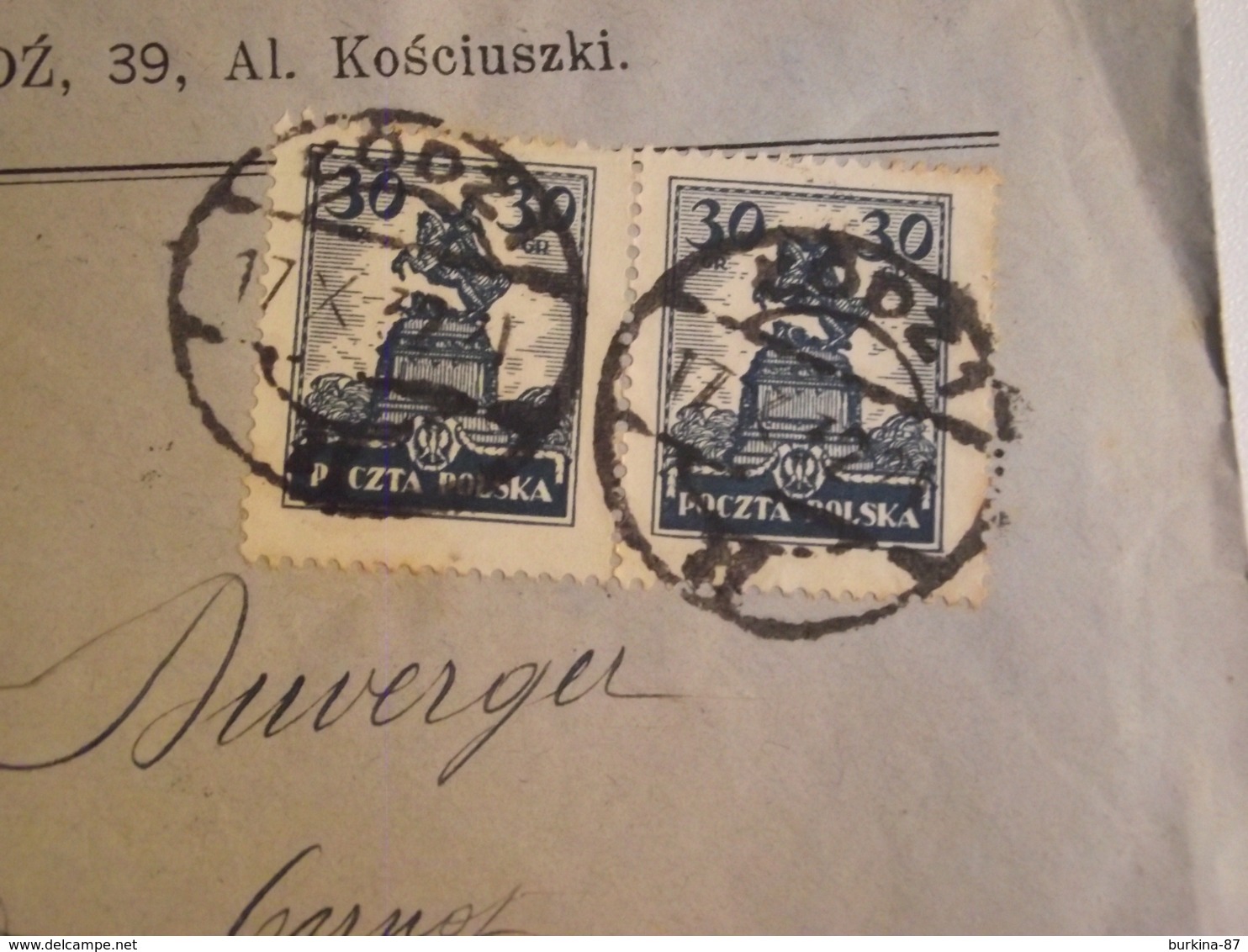 Enveloppe Postée à  LODZ, Pologne, Pour Limoges, 1921 - Autres & Non Classés