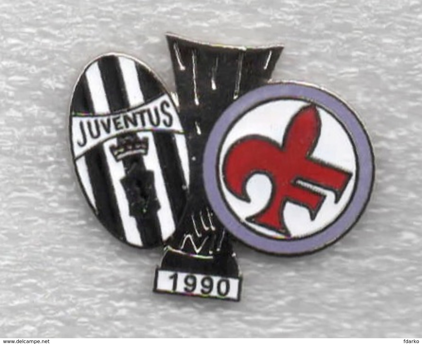 1990 Coppa UEFA Juventus Fiorentina Calcio Distintivi Pins FootBall Soccer Pin Spilla Torino Firenze - Calcio