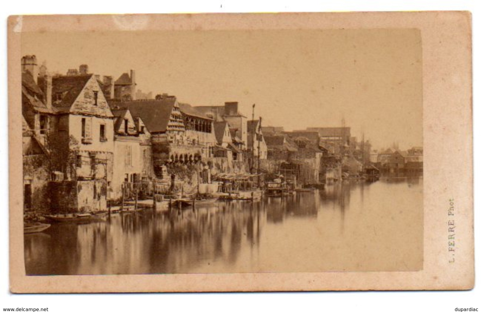 LE MANS - "Anciennes Tanneries Démolies Pour ... " : Photo Albuminée, Contrecollée Sur Carton Fort, Fin 19 ème Siècle. - Anciennes (Av. 1900)