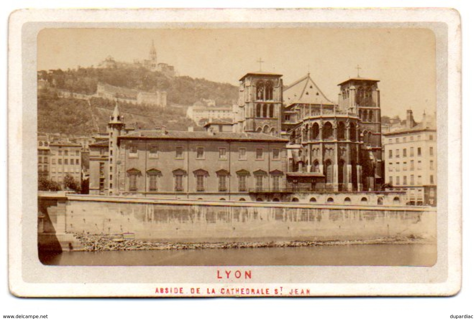 LYON - Abside De La Cathédrale St Jean : Photo Albuminée, Contrecollée Sur Carton Fort, Fin 19 ème Siècle, Très Bon état - Anciennes (Av. 1900)