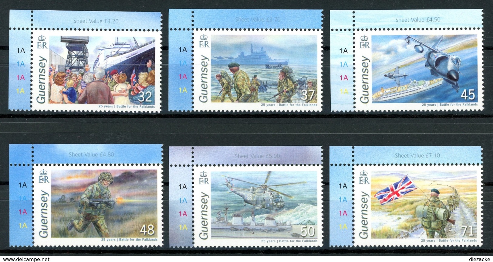 Guernsey MiNr. 1124-29 Eckrand Ol Postfrisch MNH Falklandkrieg (P2755 - Guernsey