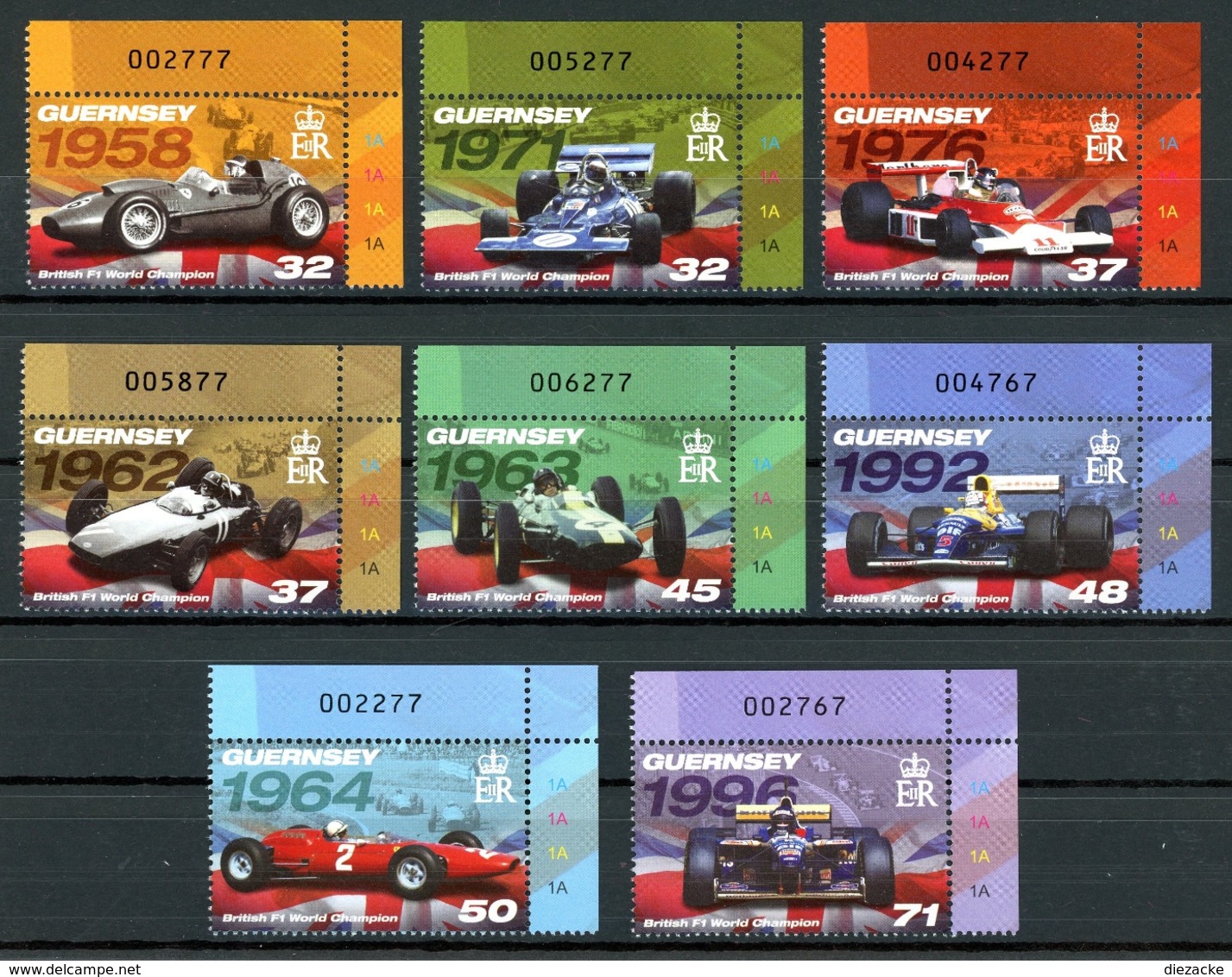 Guernsey MiNr. 1136-43 Eckrand Or Postfrisch MNH Formel 1, Motorsport (P2757 - Guernsey