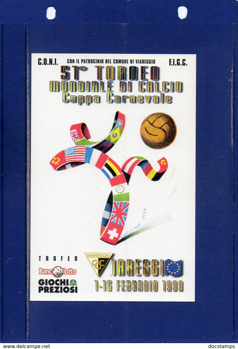 ##(ANT11)-1999-  51° Torneo Mondiale Di Calcio-Coppa Carnevale -Viareggio (Lucca)-annullo Speciale Carnevale - Calcio