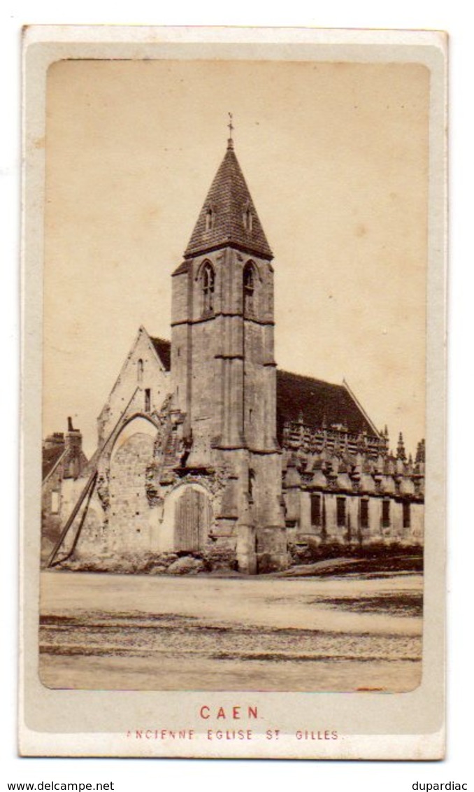 CAEN Ancienne église : Photo Albuminée, Contrecollée Sur Carton Fort, Fin 19 ème Siècle, Très Bon état. - Anciennes (Av. 1900)
