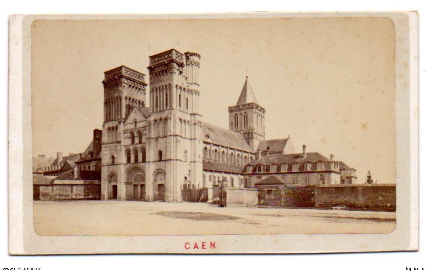 CAEN Cathédrale : Photo Albuminée, Contrecollée Sur Carton Fort, Fin 19 ème Siècle, Très Bon état. - Anciennes (Av. 1900)