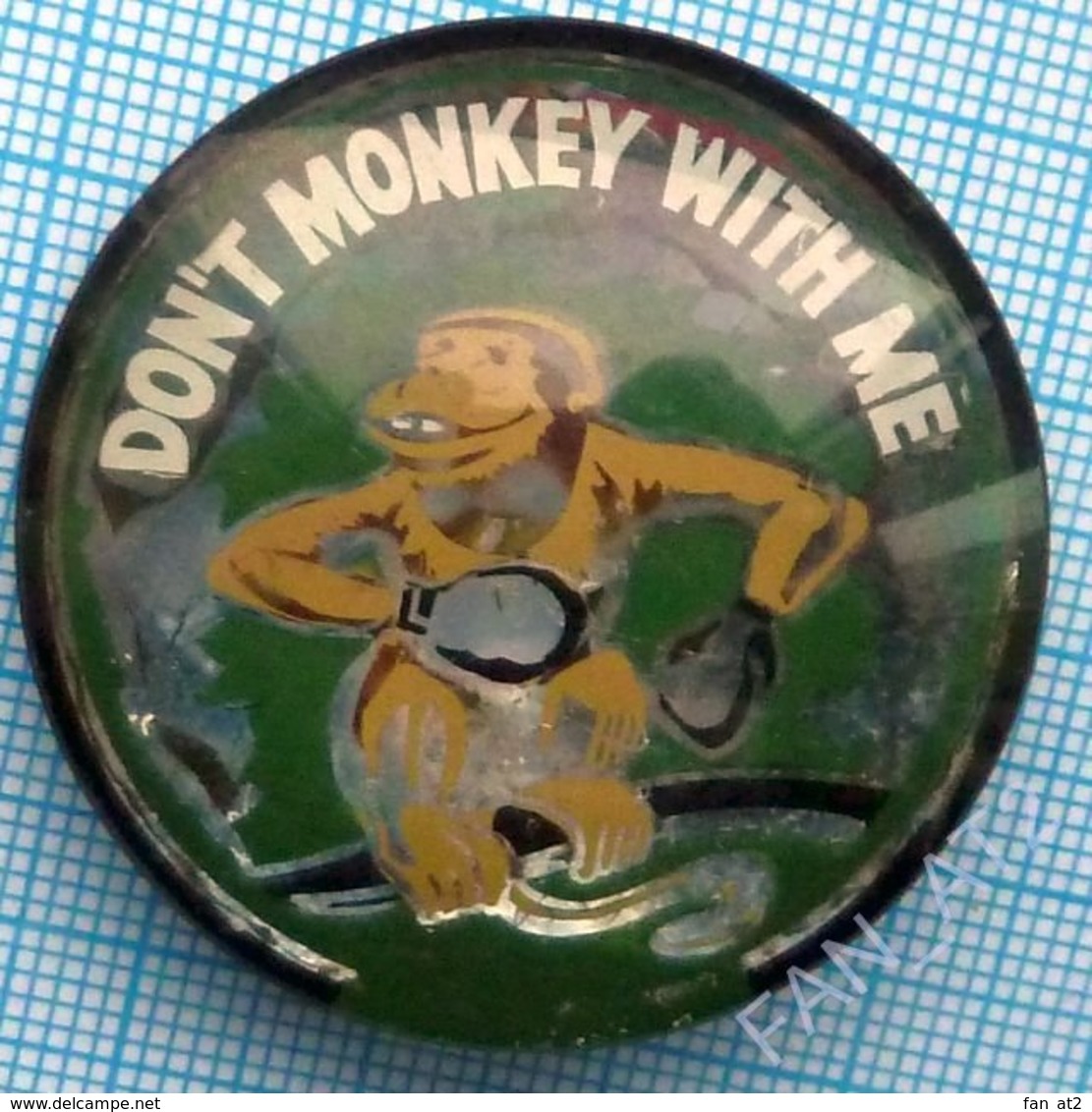 USSR / Vintage Badge / Soviet Union / UKRAINE. DON'T MONKEY WITH ME. Monkey In Boxing Gloves. 1960s - Animals