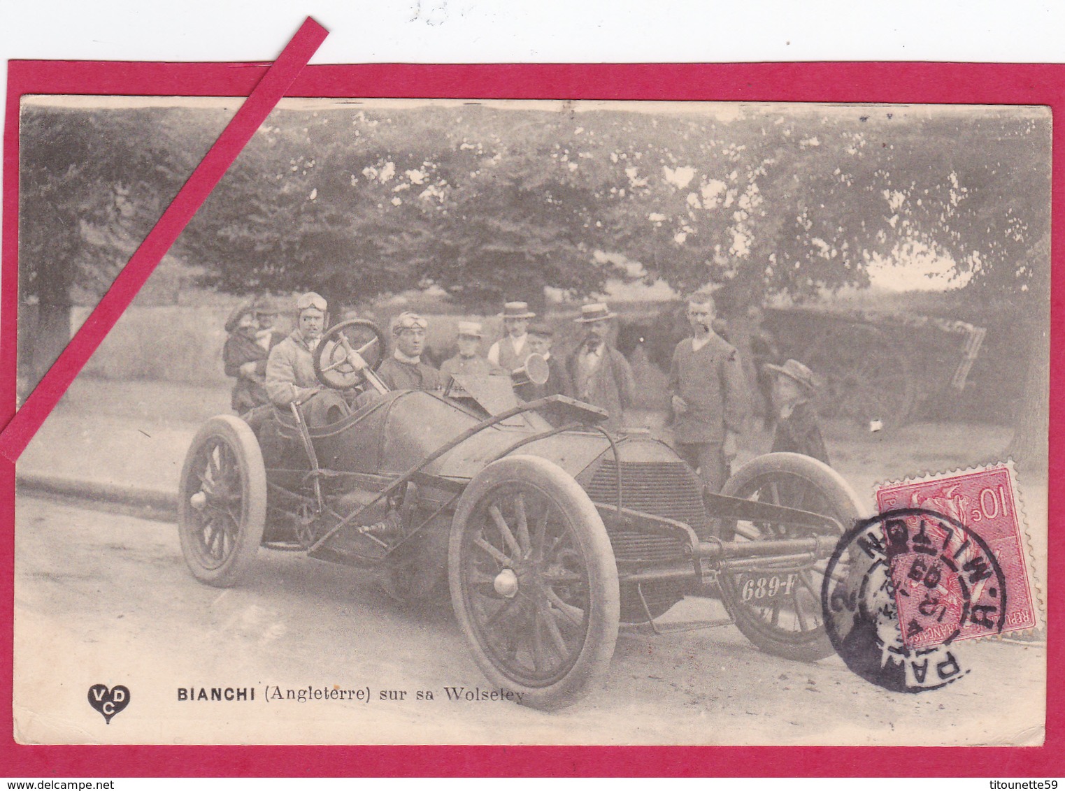 63-Coupe Gordon Bennett 1905 Organisée Par Les Frères Michelin-BIANCHI (Angleterre) Sur Sa WOLSELEY-VOITURE ANCIENNE - Autres & Non Classés