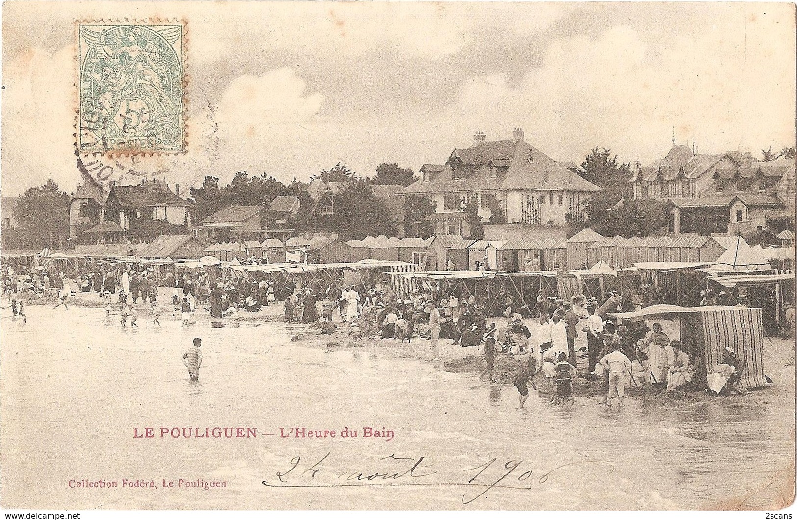 Dépt 44 - LE POULIGUEN - L'Heure Du Bain - (plage) - Collection Fodéré, Le Pouliguen - Le Pouliguen