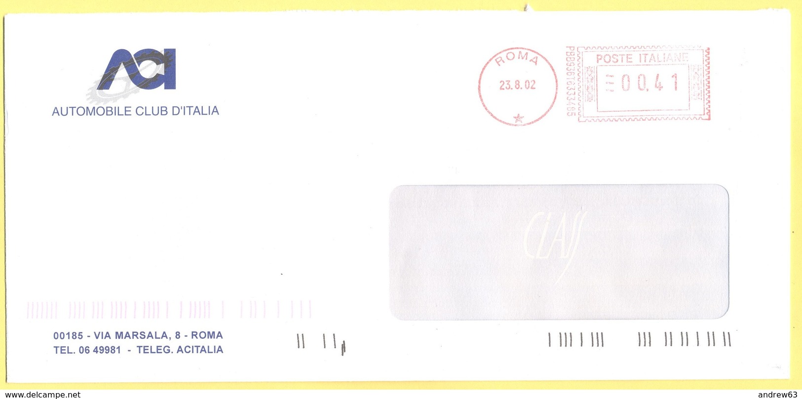 ITALIA - ITALY - ITALIE - 2002 - 00,41 EMA, Red Cancel - Automobile Club Italia - Viaggiata Da Roma - Macchine Per Obliterare (EMA)