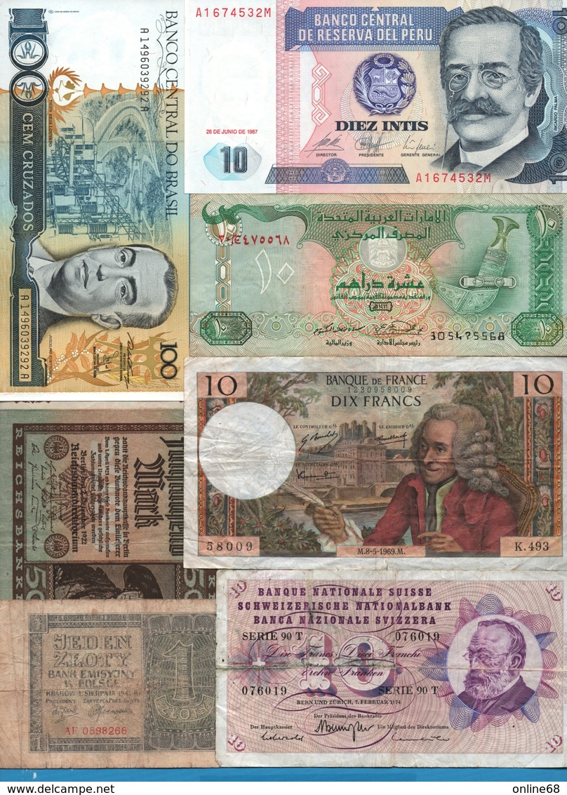 LOT BILLETS MONDE 29 WORLD BANKNOTES - Vrac - Billets