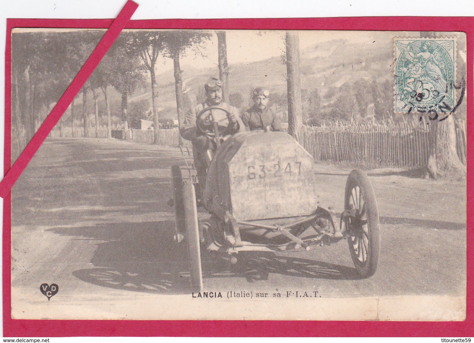 63-Coupe Gordon Bennett 1905 Organisée Par Les Frères Michelin-LANCIA (ITALIE) Sur Sa F.I.A.T. -VOITURE ANCIENNE - Autres & Non Classés