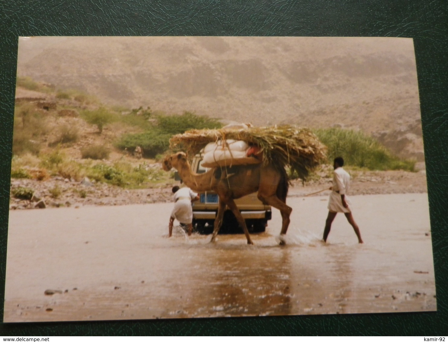 Yemen  Passage Du Gué Voiture Et Chameau   Photo Originale 1998      14 X 9.5 - Autres & Non Classés