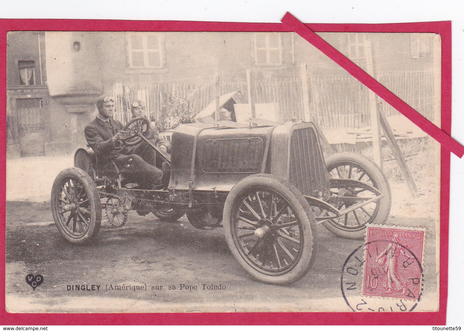 63-Coupe Gordon Bennett 1905 Organisée Par Les Frères Michelin-DINGLEY (Amérique) Sur Sa POPE TOLEDO -VOITURE ANCIENNE - Autres & Non Classés