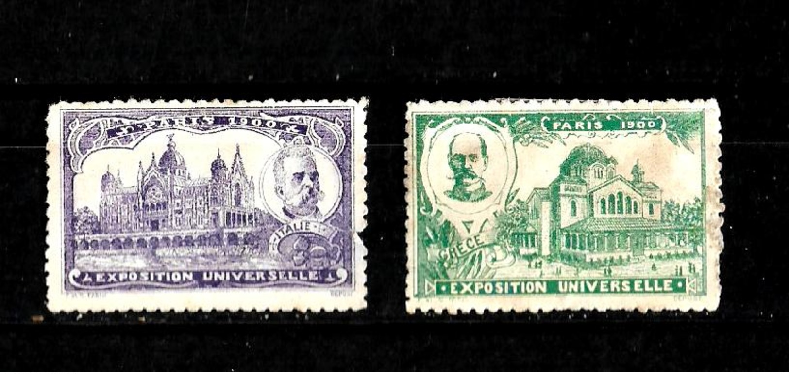 Francia 1900 2 Viñetas De La Exposicion Universal De Paris - Philatelic Fairs