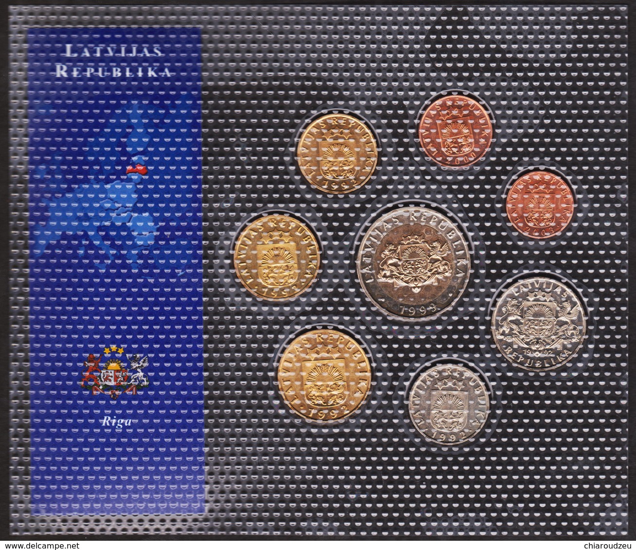 BLISTER SET LETTONIE / LATVIA - 8 Pieces - Série Dernieres Monnaies En Europe - Lettland