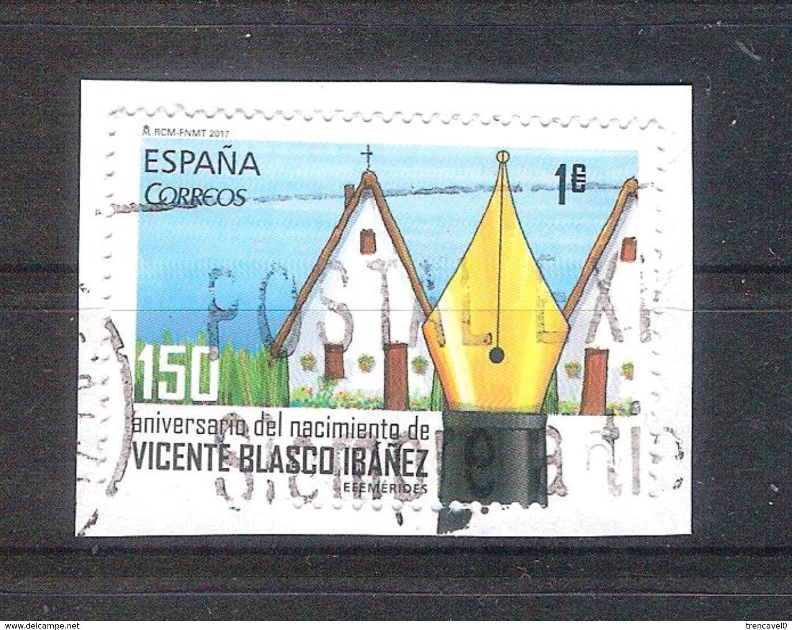 España 2017 -1 Sello Usado-150 Aniversario De Blasco Ibañez-Espagne Spain Spanien Spagna - Usados