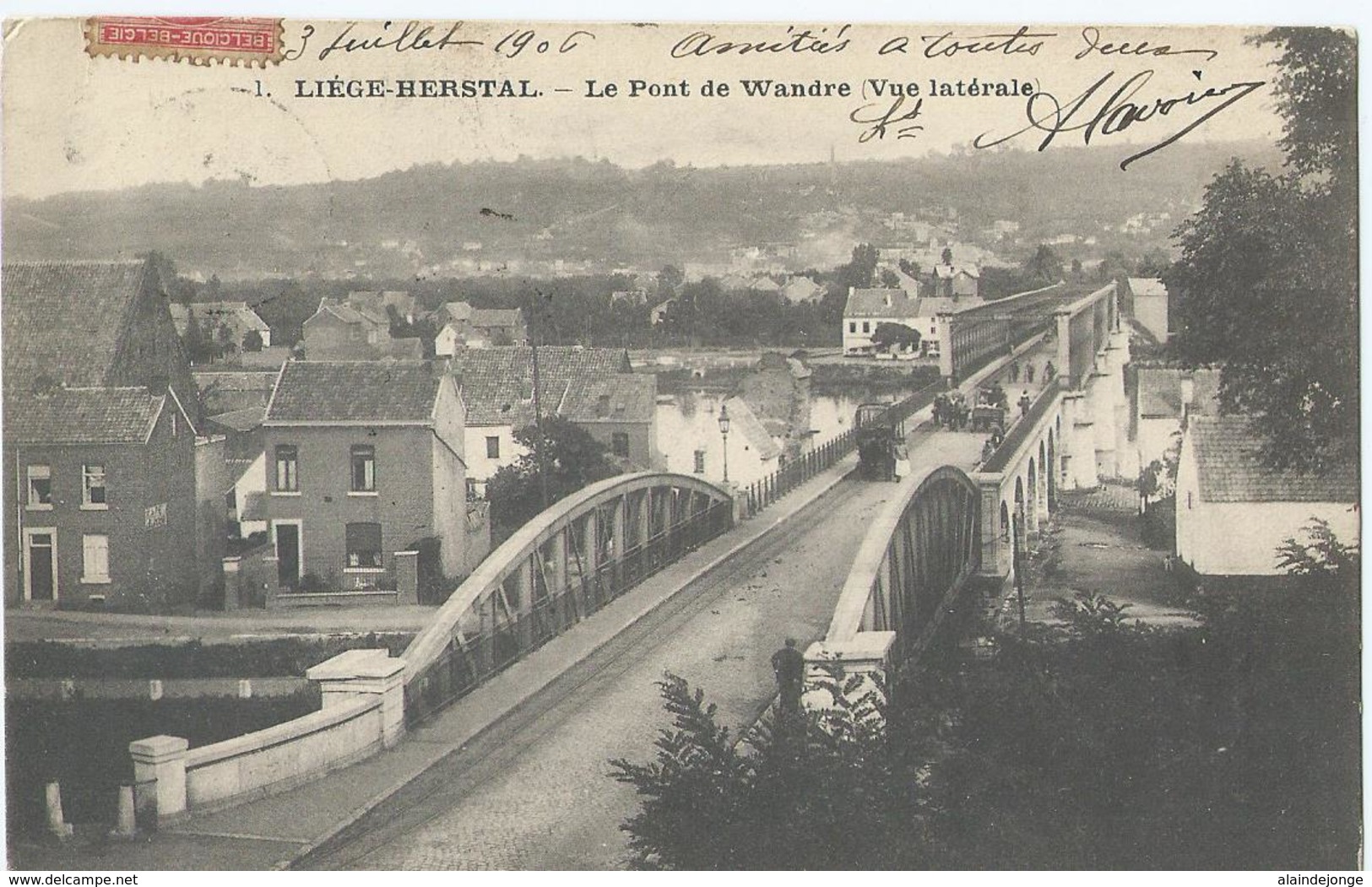 Liège-Herstal - 1 - Le Pont De Wandre (Vue Latérale) - 1906 - Herstal