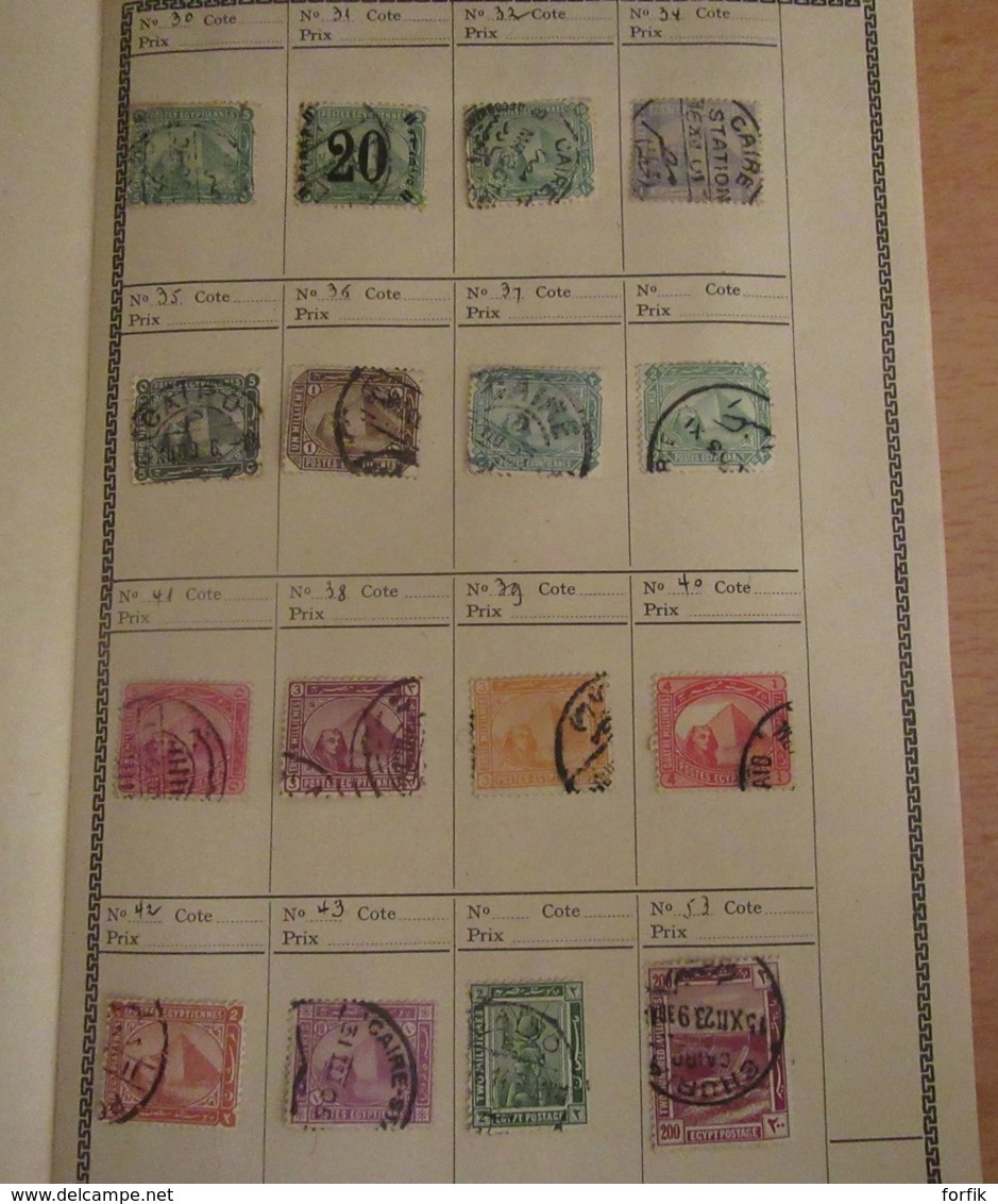 Egypte - Collection De 159 Timbres En Carnet - Plus Ancien YT N°9 - Neufs Sur Charnières Et Oblitérés + Taxe Et Service - Autres & Non Classés