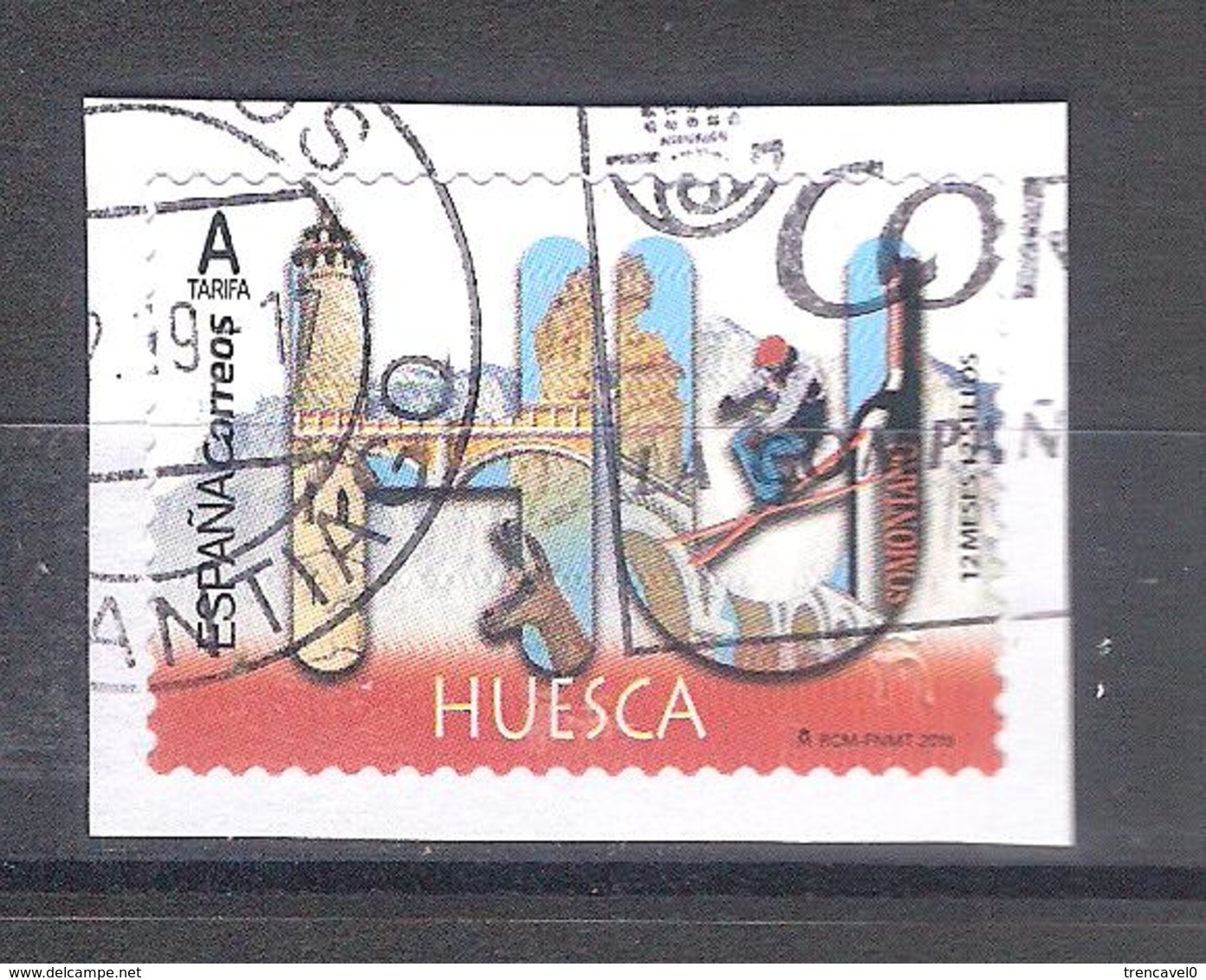 España 2019 - 1 Sello Usado Con Fragmento.- Huesca-Serie Provincias Españolas-Espagne Spain Spanien - Usados