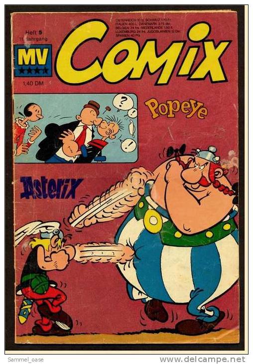 MV Comic  -  Comix Heft Nr. 5 Von Ca. 1976  -  Mit Asterix , Papi Tomata , Albert Enzian , Popeye - Sonstige & Ohne Zuordnung