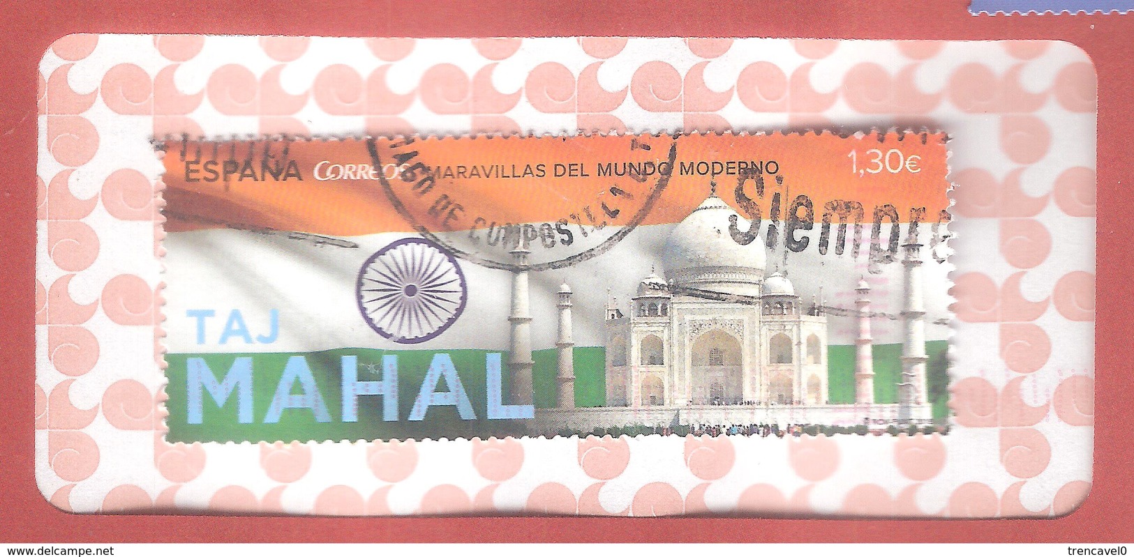 España 2016 - 1 Sello Usado.-Taj Mahal- Serie Maravillas Del Mundo -Espagne Spain Spanien - Usados