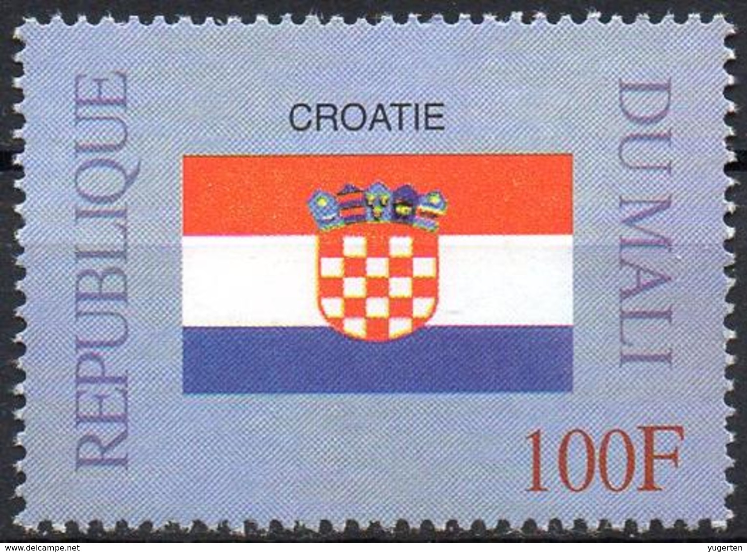 MALI 1999 - 1v - MNH** - Flag Of Croatia - Croatie Flags Drapeaux Fahnen Bandiere Banderas флагиCroatia - Timbres