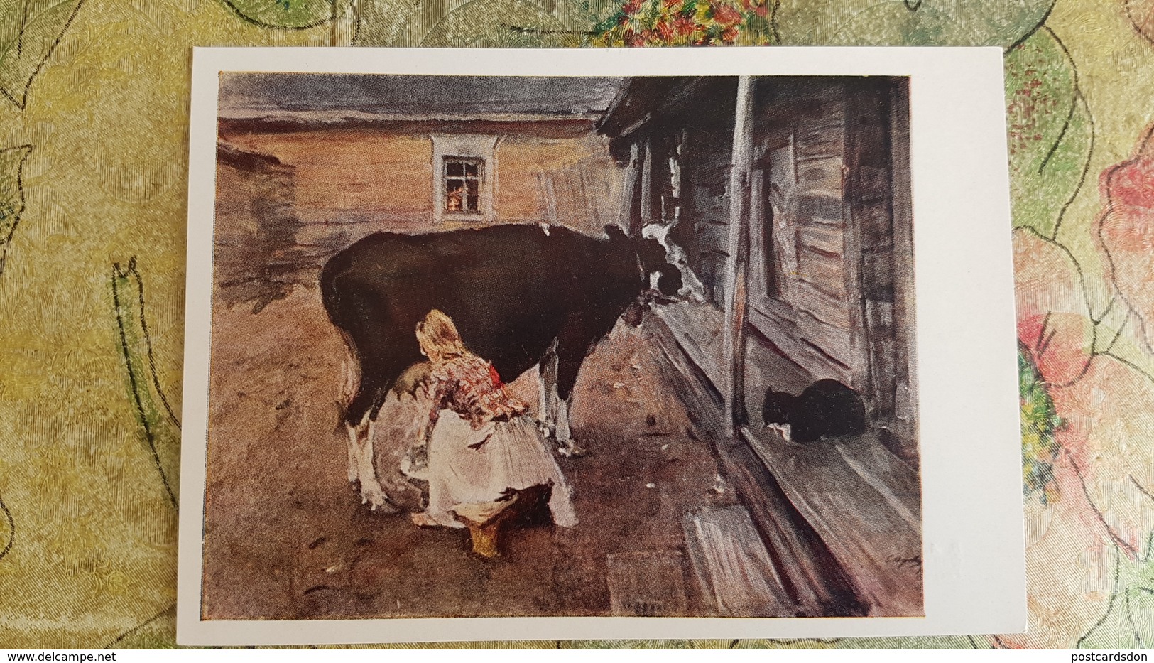 Cat In Art - OLD USSR Postcard  - Serov "Finland Yard"  1962 - Chat - Chats