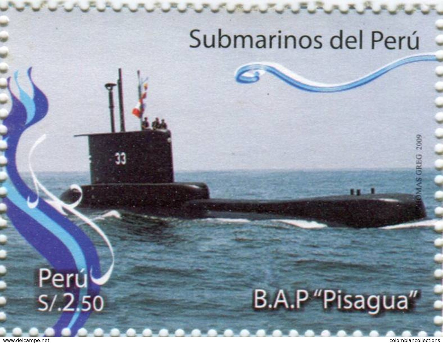 Lote P2009-14, Peru, 2009, Sello, Stamp, 2 V, Submarinos Del Peru, Submarine - Perú