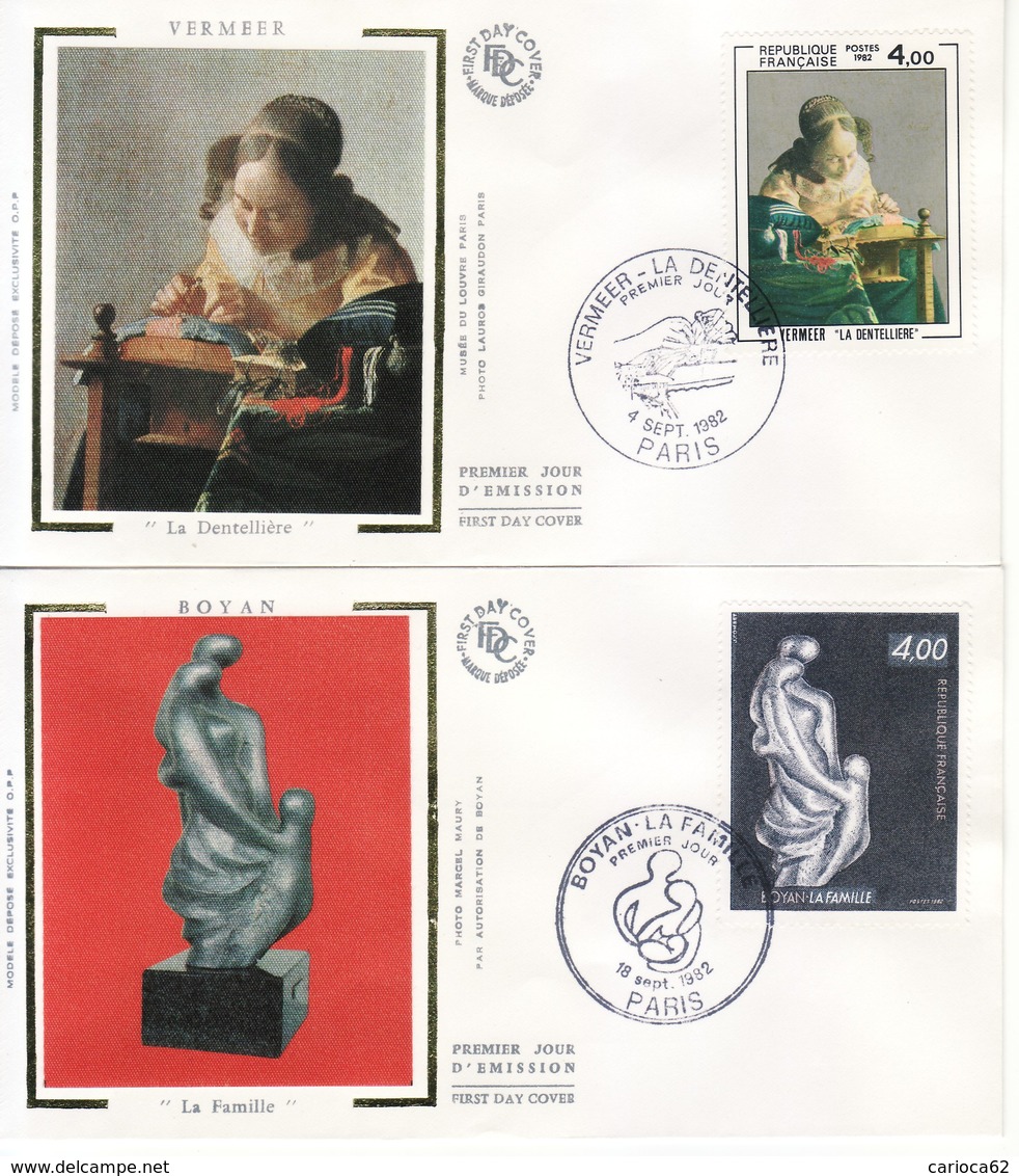 1982 - FRANCIA 2 FDC OPERE D' ARTE VEDI++++ - 1980-1989